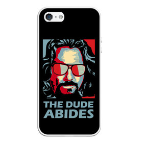 Чехол для iPhone 5/5S матовый с принтом The Dude Abides (Лебовски) в Тюмени, Силикон | Область печати: задняя сторона чехла, без боковых панелей | abide | big | dude | jeff | lebowski | the | большой | лебовски | фильм | чувак