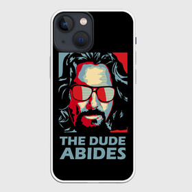 Чехол для iPhone 13 mini с принтом The Dude Abides (Лебовски) в Тюмени,  |  | abide | big | dude | jeff | lebowski | the | большой | лебовски | фильм | чувак