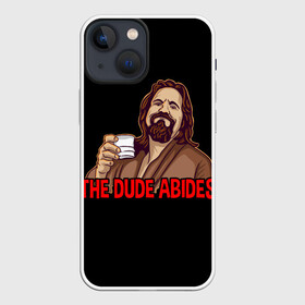 Чехол для iPhone 13 mini с принтом The Dude Abides (Lebowski) в Тюмени,  |  | abide | big | dude | jeff | lebowski | the | большой | лебовски | фильм | чувак