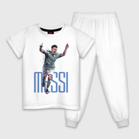 Детская пижама хлопок с принтом Lionel Messi в Тюмени, 100% хлопок |  брюки и футболка прямого кроя, без карманов, на брюках мягкая резинка на поясе и по низу штанин
 | Тематика изображения на принте: barcelona | forward | lionel messi | star | барселона | звезда | лионель месси | форвард