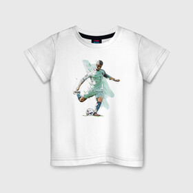 Детская футболка хлопок с принтом Ronaldo в Тюмени, 100% хлопок | круглый вырез горловины, полуприлегающий силуэт, длина до линии бедер | Тематика изображения на принте: celebrity | football | forward | ronaldo | star | звезда | знаменитость | роналду | форвард | футбол