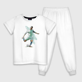 Детская пижама хлопок с принтом Ronaldo в Тюмени, 100% хлопок |  брюки и футболка прямого кроя, без карманов, на брюках мягкая резинка на поясе и по низу штанин
 | Тематика изображения на принте: celebrity | football | forward | ronaldo | star | звезда | знаменитость | роналду | форвард | футбол