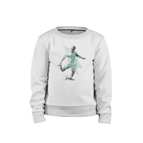 Детский свитшот хлопок с принтом Ronaldo в Тюмени, 100% хлопок | круглый вырез горловины, эластичные манжеты, пояс и воротник | Тематика изображения на принте: celebrity | football | forward | ronaldo | star | звезда | знаменитость | роналду | форвард | футбол