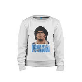 Детский свитшот хлопок с принтом Мы помним Диего! в Тюмени, 100% хлопок | круглый вырез горловины, эластичные манжеты, пояс и воротник | argentina | celebrity | diego maradona | football | forward | star | аргентина | диего марадона | звезда | знаменитость | форвард | футбол