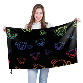 Флаг 3D с принтом Colorful Bear в Тюмени, 100% полиэстер | плотность ткани — 95 г/м2, размер — 67 х 109 см. Принт наносится с одной стороны | colorful | games | иллюстрация | медведь | обёртка | фортнайт
