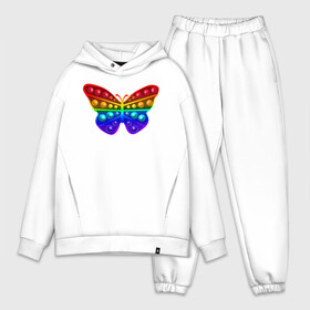 Мужской костюм хлопок OVERSIZE с принтом Бабочка, радуга, поп ит в Тюмени,  |  | butterfly | pop it | rainbow | simple dimple | бабочка | поп ит | радуга | симпл димпл