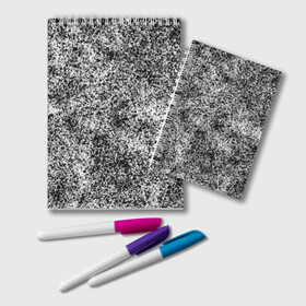 Блокнот с принтом Small-scale camouflage в Тюмени, 100% бумага | 48 листов, плотность листов — 60 г/м2, плотность картонной обложки — 250 г/м2. Листы скреплены удобной пружинной спиралью. Цвет линий — светло-серый
 | Тематика изображения на принте: абстракция | грязь | камуфляж | пятна | черно белый