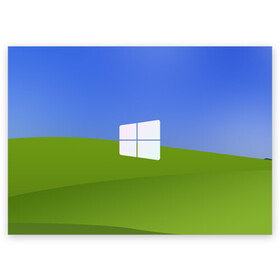 Поздравительная открытка с принтом W10 в Тюмени, 100% бумага | плотность бумаги 280 г/м2, матовая, на обратной стороне линовка и место для марки
 | microsoft | windows | иллюстрация | логотип | окно
