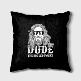 Подушка 3D с принтом Dude the Big Lebowski в Тюмени, наволочка – 100% полиэстер, наполнитель – холлофайбер (легкий наполнитель, не вызывает аллергию). | состоит из подушки и наволочки. Наволочка на молнии, легко снимается для стирки | dude | jeff bridges | the big lebowski | блики | большой лебовский | джефф бриджес | молния | фильм | чувак