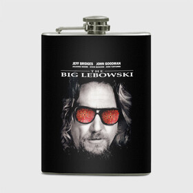 Фляга с принтом The Big Lebowski в Тюмени, металлический корпус | емкость 0,22 л, размер 125 х 94 мм. Виниловая наклейка запечатывается полностью | dude | jeff bridges | the big lebowski | большой лебовский | джефф бриджес | ковер | красные очки | узор | фильм | чувак