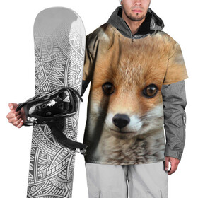 Накидка на куртку 3D с принтом Миленький лисенок в Тюмени, 100% полиэстер |  | Тематика изображения на принте: fox | foxy | животное | звери | лиса | лисенок | лисичка | милая | рыжая | фокс