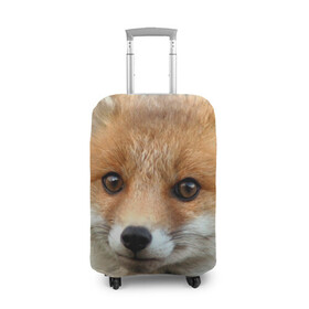 Чехол для чемодана 3D с принтом Миленький лисенок в Тюмени, 86% полиэфир, 14% спандекс | двустороннее нанесение принта, прорези для ручек и колес | fox | foxy | животное | звери | лиса | лисенок | лисичка | милая | рыжая | фокс