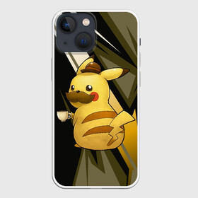 Чехол для iPhone 13 mini с принтом Пикачу детектив в Тюмени,  |  | anime | picachu | pikachu | аниме | милый | пика | пикачу | покебол | покемон