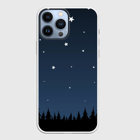Чехол для iPhone 13 Pro Max с принтом Ночное небо в Тюмени,  |  | дерево | деревья | ель | звезда | звёздное небо | звёзды | космос | лес | небо | ночное небо | ночной | ночь | прикольный | простой | рисунок | сосна | таинственный | темнота | темный