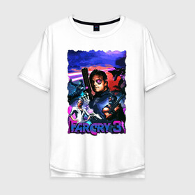 Мужская футболка хлопок Oversize с принтом Far Cry 3: Blood Dragon в Тюмени, 100% хлопок | свободный крой, круглый ворот, “спинка” длиннее передней части | bloodragon | farcry | fc 5 | fc5 | фар край