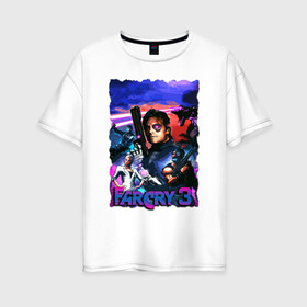 Женская футболка хлопок Oversize с принтом Far Cry 3: Blood Dragon в Тюмени, 100% хлопок | свободный крой, круглый ворот, спущенный рукав, длина до линии бедер
 | bloodragon | farcry | fc 5 | fc5 | фар край
