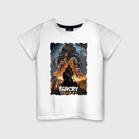 Детская футболка хлопок с принтом FARCRY PRIMAL в Тюмени, 100% хлопок | круглый вырез горловины, полуприлегающий силуэт, длина до линии бедер | Тематика изображения на принте: bloodragon | farcry | fc 5 | fc5 | фар край