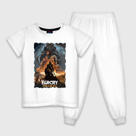 Детская пижама хлопок с принтом FARCRY PRIMAL в Тюмени, 100% хлопок |  брюки и футболка прямого кроя, без карманов, на брюках мягкая резинка на поясе и по низу штанин
 | Тематика изображения на принте: bloodragon | farcry | fc 5 | fc5 | фар край