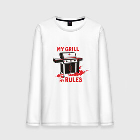 Мужской лонгслив хлопок с принтом My Grill My Rules в Тюмени, 100% хлопок |  | barbecue | bbw | cook | fire | flame | food | meat | steak | summer | барбекью | барбекю | газовый гриль | для повара | дымок | коптильня | коптильщик | копчение | лето | мангал | мой гриль мои правила | мясо | на шашлыки | огонь