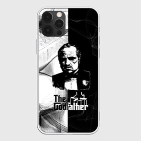 Чехол для iPhone 12 Pro с принтом Крёстный отец (The Godfather) в Тюмени, силикон | область печати: задняя сторона чехла, без боковых панелей | black and white | the godfather | the godfather drawing | the godfather movie | the godfather print | крестный отец | принт крестный отец | рисунок крестный отец | фильм крестный отец | черный и белый