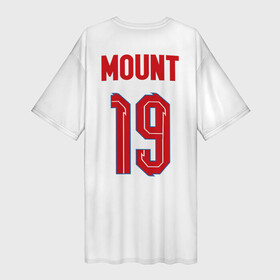 Платье-футболка 3D с принтом Мэйсон Маунт форма Англия в Тюмени,  |  | 2020 | 2021 | euro | fifa | mason | mount | uefa | аглийская | англичане | англия | евро | маунт | мэйсон | мэйсон маунт | сборная англии | сборной | уефа | фифа | форма | футбол | футбольная