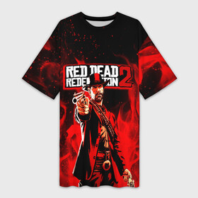Платье-футболка 3D с принтом RDR John Marston в Тюмени,  |  | game | red dead | red dead redemption 2 | redemption 2 | rockstar games | бандиты | дикий запад | игры | ковбои | оружие