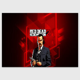Поздравительная открытка с принтом Rockstar Games в Тюмени, 100% бумага | плотность бумаги 280 г/м2, матовая, на обратной стороне линовка и место для марки
 | game | red dead | red dead redemption 2 | redemption 2 | rockstar games | бандиты | дикий запад | игры | ковбои | оружие