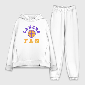 Женский костюм хлопок Oversize с принтом Lakers Fan в Тюмени,  |  | basketball | bryant | game | james | kobe | lakers | lebron | los angeles | nba | sport | streetball | баскетбол | баскетболист | брайант | джеймс | игра | игрок | коби | леброн | лейкерс | лос анджелес | мяч | нба | спорт | стритбол