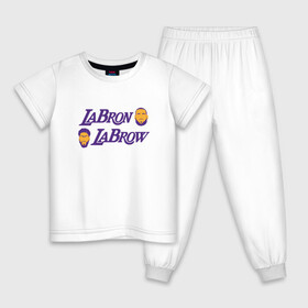 Детская пижама хлопок с принтом LaBron - LaBrow в Тюмени, 100% хлопок |  брюки и футболка прямого кроя, без карманов, на брюках мягкая резинка на поясе и по низу штанин
 | basketball | bryant | game | james | kobe | lakers | lebron | los angeles | nba | sport | streetball | баскетбол | баскетболист | брайант | джеймс | игра | игрок | коби | леброн | лейкерс | лос анджелес | мяч | нба | спорт | стритбол