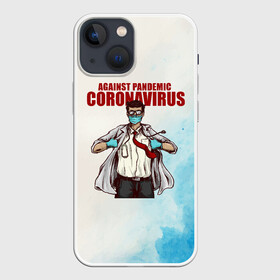 Чехол для iPhone 13 mini с принтом Coronavirus в Тюмени,  |  | corona | covid | doc | doctor | virus | арт | вирус | врач | графика | доктор | ковид | коронавирус