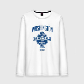 Мужской лонгслив хлопок с принтом Washington Basketball в Тюмени, 100% хлопок |  | basketball | game | nba | sport | streetball | washington | баскетбол | баскетболист | вашингтон | игра | игрок | мяч | нба | спорт | стритбол | тренер