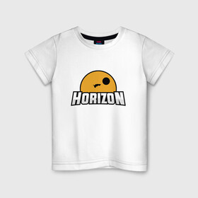 Детская футболка хлопок с принтом Horizon в Тюмени, 100% хлопок | круглый вырез горловины, полуприлегающий силуэт, длина до линии бедер | Тематика изображения на принте: game | games | race | гонка | гоночка | игра | игры | лига ракет | машинки | рокет лига | футбол