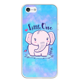 Чехол для iPhone 5/5S матовый с принтом Маленький слоненок в Тюмени, Силикон | Область печати: задняя сторона чехла, без боковых панелей | детеныш | милый | ребенок | слон | слоненок | слоник