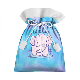 Подарочный 3D мешок с принтом Маленький слоненок в Тюмени, 100% полиэстер | Размер: 29*39 см | Тематика изображения на принте: детеныш | милый | ребенок | слон | слоненок | слоник