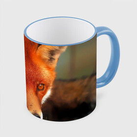 Кружка с принтом Лисица охотница в Тюмени, керамика | ёмкость 330 мл | Тематика изображения на принте: fox | foxy | животное | звери | лиса | лисенок | лисичка | милая | рыжая | фокс