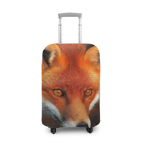 Чехол для чемодана 3D с принтом Лисица охотница в Тюмени, 86% полиэфир, 14% спандекс | двустороннее нанесение принта, прорези для ручек и колес | fox | foxy | животное | звери | лиса | лисенок | лисичка | милая | рыжая | фокс