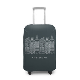 Чехол для чемодана 3D с принтом Амстердам в Тюмени, 86% полиэфир, 14% спандекс | двустороннее нанесение принта, прорези для ручек и колес | англия | великобритания | туризм