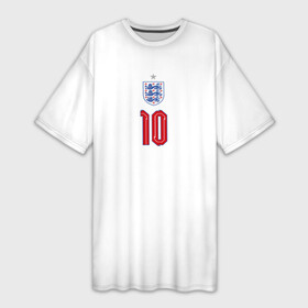 Платье-футболка 3D с принтом Стерлинг форма Англия в Тюмени,  |  | Тематика изображения на принте: 2020 | 2021 | euro | fifa | uefa | аглийская | англичане | англия | евро | рахим | рахим стерлинг | сборная англии | сборной | стерлинг | уефа | фифа | форма | футбол | футбольная
