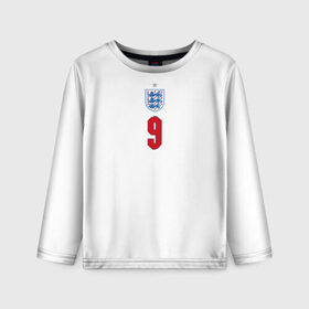 Детский лонгслив 3D с принтом Кейн форма Англия 2021 2022 в Тюмени, 100% полиэстер | длинные рукава, круглый вырез горловины, полуприлегающий силуэт
 | 2020 | 2021 | euro | fifa | kane | uefa | аглийская | англичане | англия | гарри | гарри кейн | евро | кейн | сборная англии | сборной | уефа | фифа | форма | футбол | футбольная | харри | харри кейн