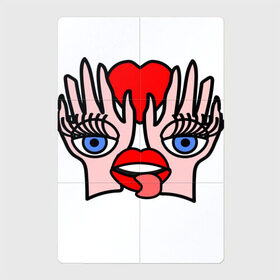 Магнитный плакат 2Х3 с принтом Портрет в Тюмени, Полимерный материал с магнитным слоем | 6 деталей размером 9*9 см | абстракция | глаза | губы | руки | сердце