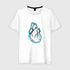 Мужская футболка хлопок с принтом 3D эффект | Биение сердца в Тюмени, 100% хлопок | прямой крой, круглый вырез горловины, длина до линии бедер, слегка спущенное плечо. | 3д | anaglyph | art | blue | cardio | focus | heart | heartbeat | love | real heart | red | анаглиф | арт | глитч | глич | иллюстрация | кардио | кардиограмма | клапаны | красный | любовь | настоящее сердце | рисунок | сердце | синий