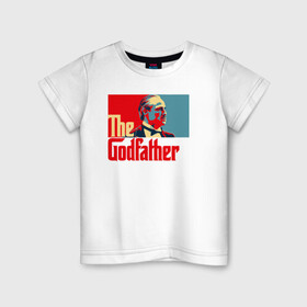 Детская футболка хлопок с принтом godfather logo в Тюмени, 100% хлопок | круглый вырез горловины, полуприлегающий силуэт, длина до линии бедер | Тематика изображения на принте: godfather | кино | крестный отец | фильм