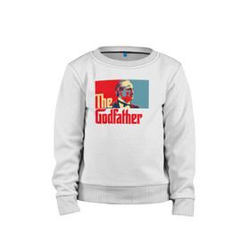 Детский свитшот хлопок с принтом godfather logo в Тюмени, 100% хлопок | круглый вырез горловины, эластичные манжеты, пояс и воротник | godfather | кино | крестный отец | фильм