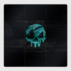 Магнитный плакат 3Х3 с принтом Skull of pirate в Тюмени, Полимерный материал с магнитным слоем | 9 деталей размером 9*9 см | Тематика изображения на принте: game | games | pirate | sea of thieves | sot | игра | игры | корабли | корабль | кракен | майкрософт | море | море воров | моря | пираты