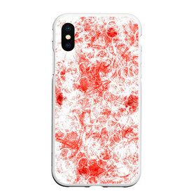 Чехол для iPhone XS Max матовый с принтом Кроваво-грязные пятна в Тюмени, Силикон | Область печати: задняя сторона чехла, без боковых панелей | красно белый | узоры | уникальность