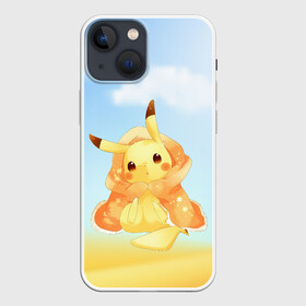Чехол для iPhone 13 mini с принтом Пикачу с пледом в Тюмени,  |  | anime | picachu | pikachu | аниме | милый | пика | пикачу | покебол | покемон