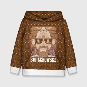 Детская толстовка 3D с принтом The Big Lebowski в Тюмени, 100% полиэстер | двухслойный капюшон со шнурком для регулировки, мягкие манжеты на рукавах и по низу толстовки, спереди карман-кенгуру с мягким внутренним слоем | Тематика изображения на принте: donny | dude | jeff bridges | the big lebowski | walter sobchak | большой лебовский | боулинг | вальтер собчак | джефф бриджес | донни | заяц | кегли | кролик | фильм | чувак