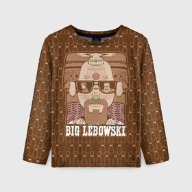 Детский лонгслив 3D с принтом The Big Lebowski в Тюмени, 100% полиэстер | длинные рукава, круглый вырез горловины, полуприлегающий силуэт
 | donny | dude | jeff bridges | the big lebowski | walter sobchak | большой лебовский | боулинг | вальтер собчак | джефф бриджес | донни | заяц | кегли | кролик | фильм | чувак