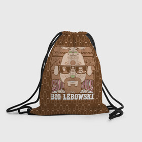 Рюкзак-мешок 3D с принтом The Big Lebowski в Тюмени, 100% полиэстер | плотность ткани — 200 г/м2, размер — 35 х 45 см; лямки — толстые шнурки, застежка на шнуровке, без карманов и подкладки | donny | dude | jeff bridges | the big lebowski | walter sobchak | большой лебовский | боулинг | вальтер собчак | джефф бриджес | донни | заяц | кегли | кролик | фильм | чувак