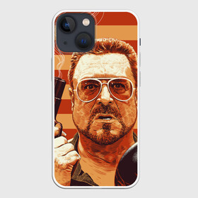 Чехол для iPhone 13 mini с принтом Walter Sobchak в Тюмени,  |  | dude | jeff bridges | the big lebowski | walter sobchak | большой лебовский | боулинг | вальтер собчак | джефф бриджес | пистолет | фильм | чувак | шар